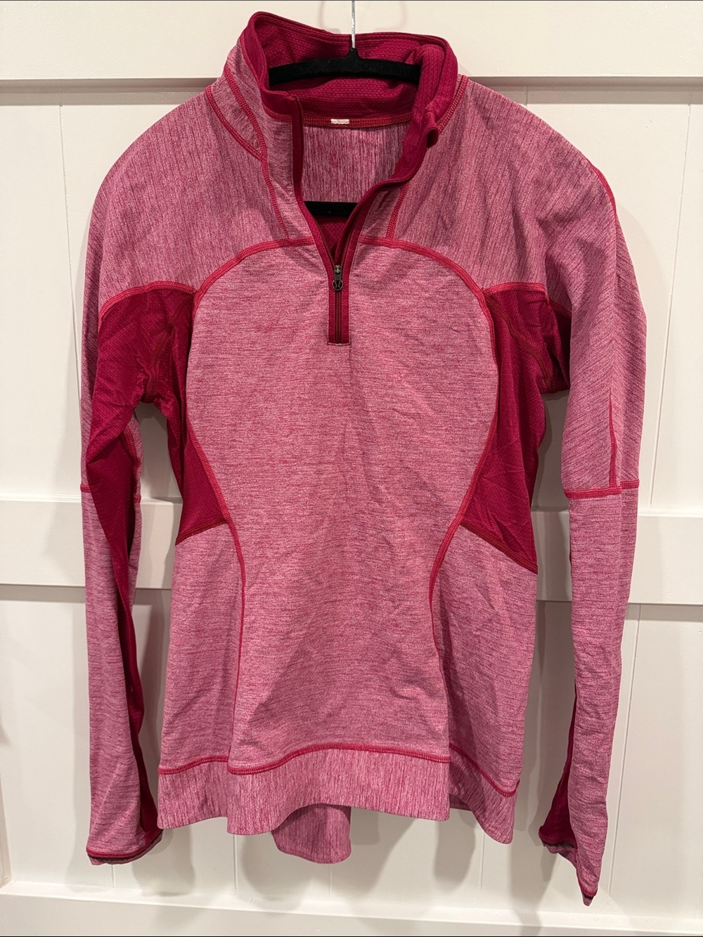 Lululemon Pink Half-Zip Active Pullover for running.